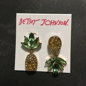 Betsey Johnson Mismatched Pineapple Earrings
